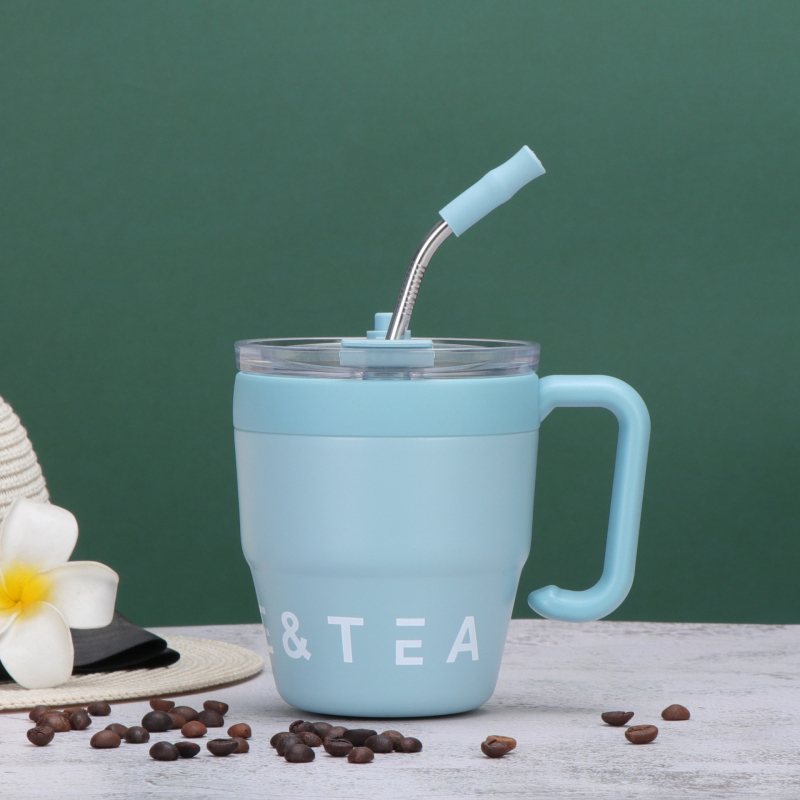 Tarpvalstybinė didmeninė prekyba 304 nerūdijančio plieno puodeliu verslo biurui kavos puodelis su rankena nešiojamas šilumą išsaugantis šaltas puodelis