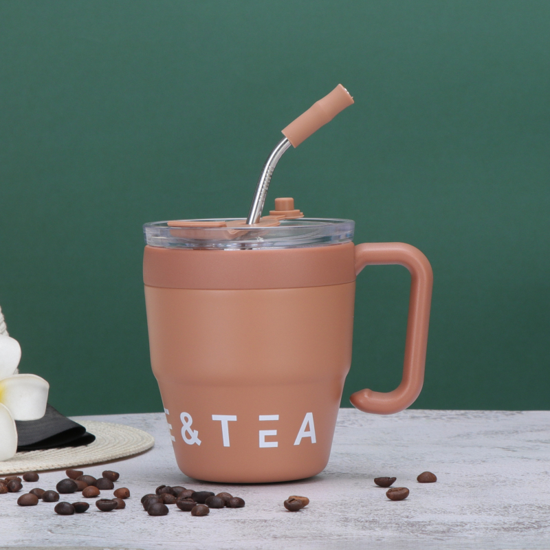 Tarpvalstybinė didmeninė prekyba 304 nerūdijančio plieno puodeliu verslo biurui kavos puodelis su rankena nešiojamas šilumą išsaugantis šaltas puodelis