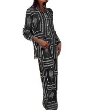 Aliexpress Amazon Εξωτερικό Εμπόριο Διασυνοριακό 2025 Νέο Casual Ευέλικτο Ρετρό Μακρυμάνικο Πουκάμισο και Παντελόνι