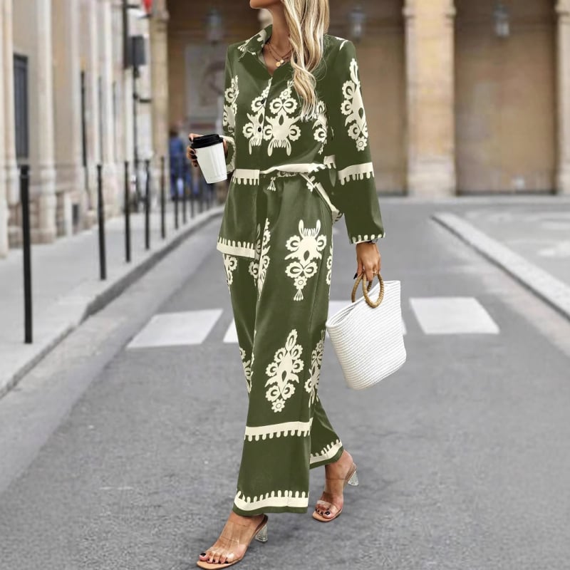 Aliexpress Amazon Εξωτερικό Εμπόριο Διασυνοριακό 2025 Νέο Casual Ευέλικτο Ρετρό Μακρυμάνικο Πουκάμισο και Παντελόνι