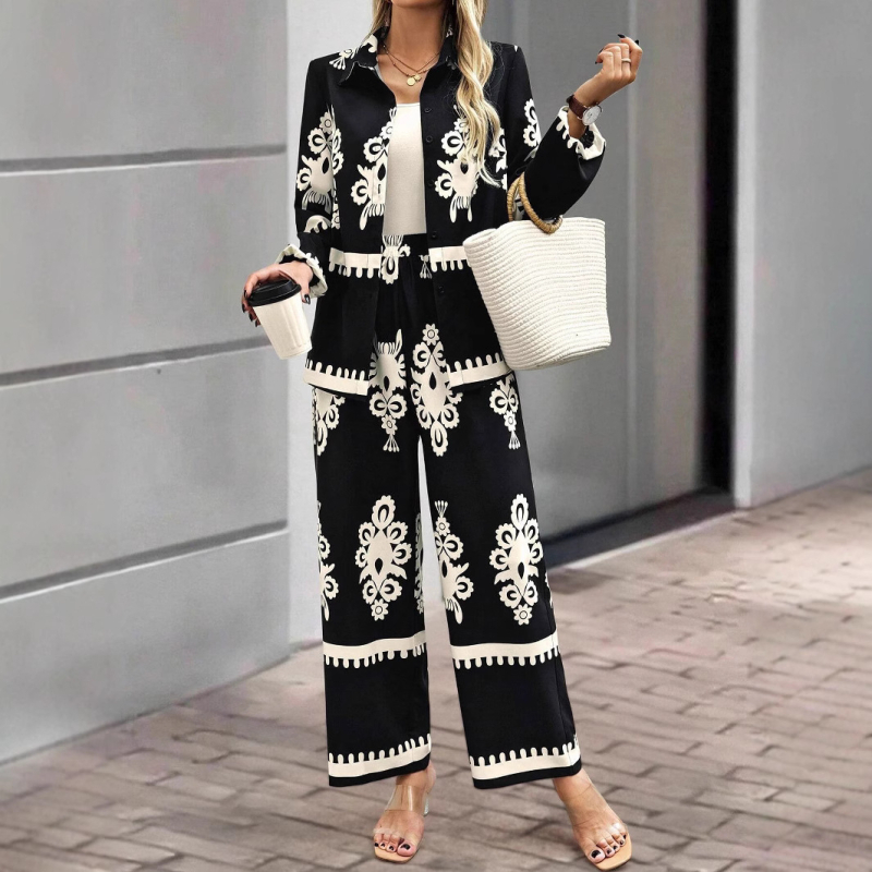 Aliexpress Amazon Εξωτερικό Εμπόριο Διασυνοριακό 2025 Νέο Casual Ευέλικτο Ρετρό Μακρυμάνικο Πουκάμισο και Παντελόνι