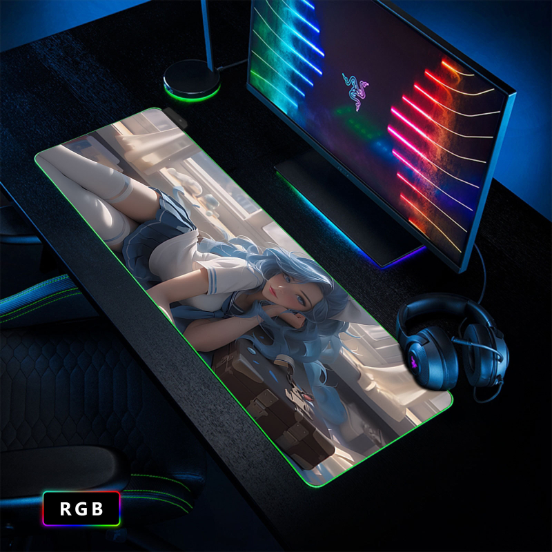 Cool Sexy Jinke RGB egérpad túlméretezett mágikus színű számítógépasztal-pad irodai billentyűzetpad játék csúszásmentes