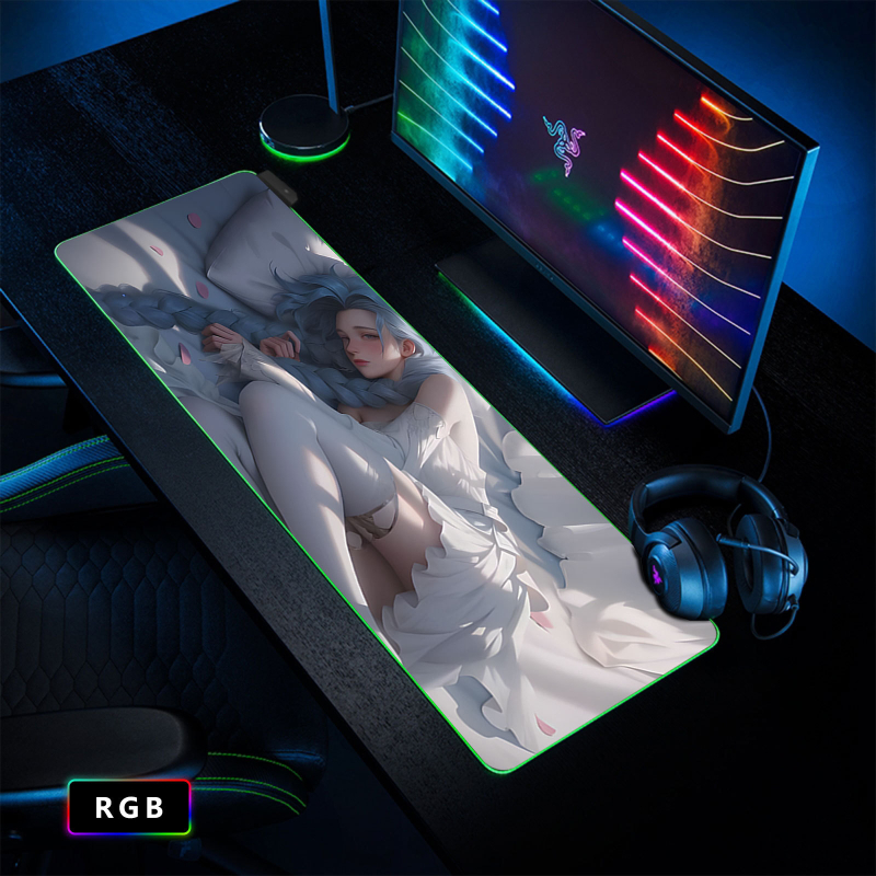 Cool Sexy Jinke RGB egérpad túlméretezett mágikus színű számítógépasztal-pad irodai billentyűzetpad játék csúszásmentes