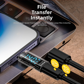 240 W skaitmeninis ekranas su „TypeC“ adapteriu, srovės įtampa ir maitinimo ekranu, skirtas nešiojamojo kompiuterio OTG keitikliui