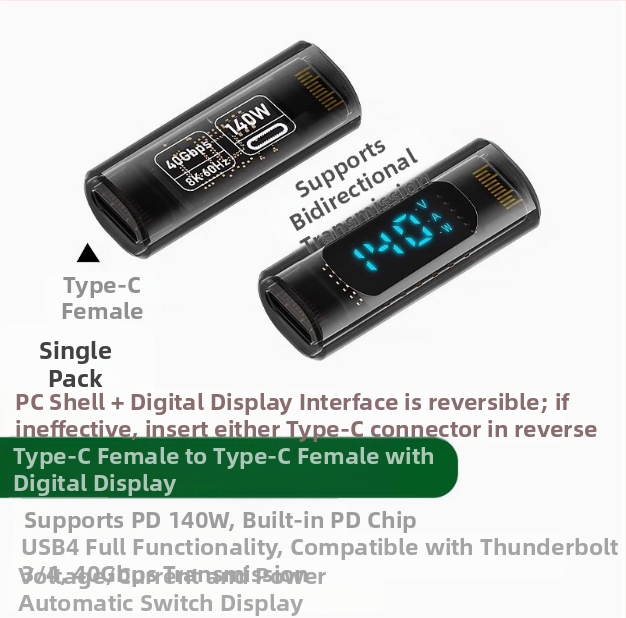 240 W skaitmeninis ekranas su „TypeC“ adapteriu, srovės įtampa ir maitinimo ekranu, skirtas nešiojamojo kompiuterio OTG keitikliui