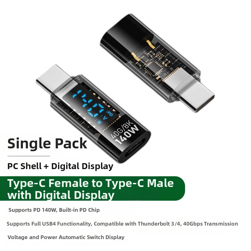 240 W skaitmeninis ekranas su „TypeC“ adapteriu, srovės įtampa ir maitinimo ekranu, skirtas nešiojamojo kompiuterio OTG keitikliui