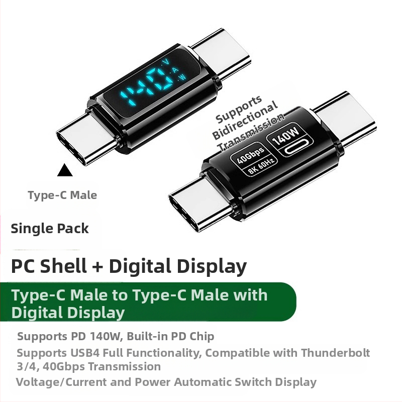 240 W skaitmeninis ekranas su „TypeC“ adapteriu, srovės įtampa ir maitinimo ekranu, skirtas nešiojamojo kompiuterio OTG keitikliui