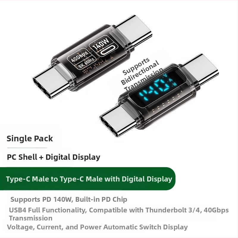 240 W skaitmeninis ekranas su „TypeC“ adapteriu, srovės įtampa ir maitinimo ekranu, skirtas nešiojamojo kompiuterio OTG keitikliui