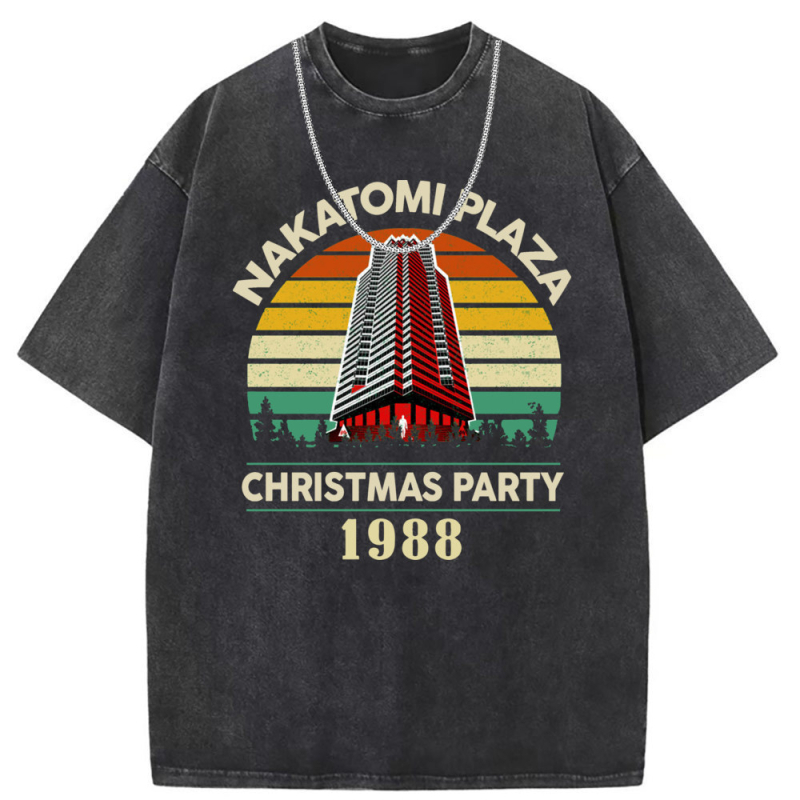 Tricou Independent WISH Amazon Washed Old American Street din bumbac cu mânecă scurtă, imprimat, cu personalizare transfrontalieră National Tide