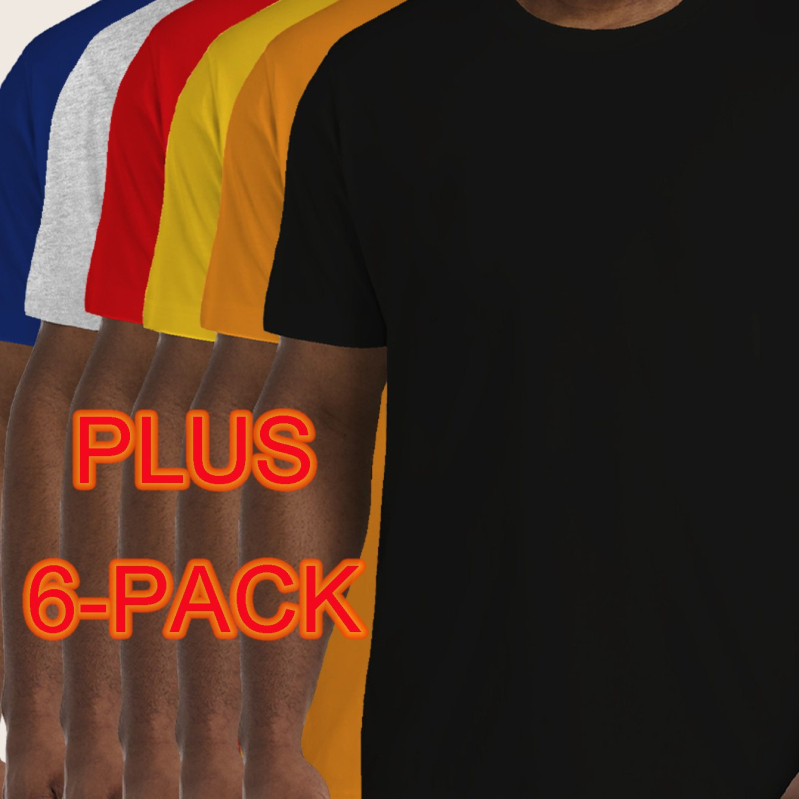 Európai szabvány pamut T [6 db-os könnyű, kerek nyakú póló] 6 db-os gyári nagykereskedelem