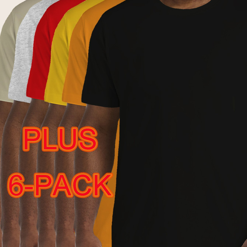 Európai szabvány pamut T [6 db-os könnyű, kerek nyakú póló] 6 db-os gyári nagykereskedelem