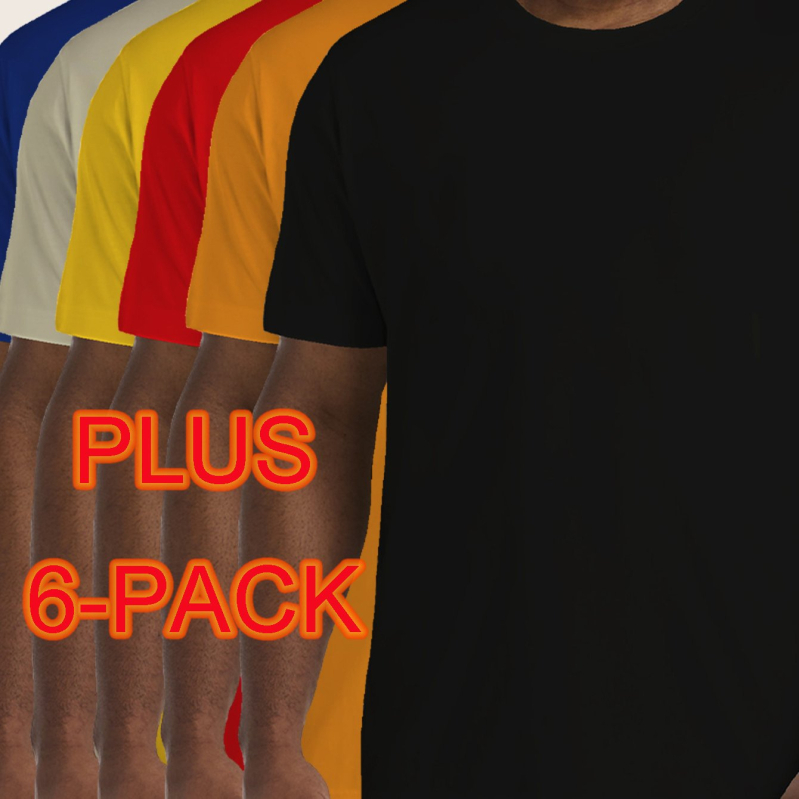 Európai szabvány pamut T [6 db-os könnyű, kerek nyakú póló] 6 db-os gyári nagykereskedelem