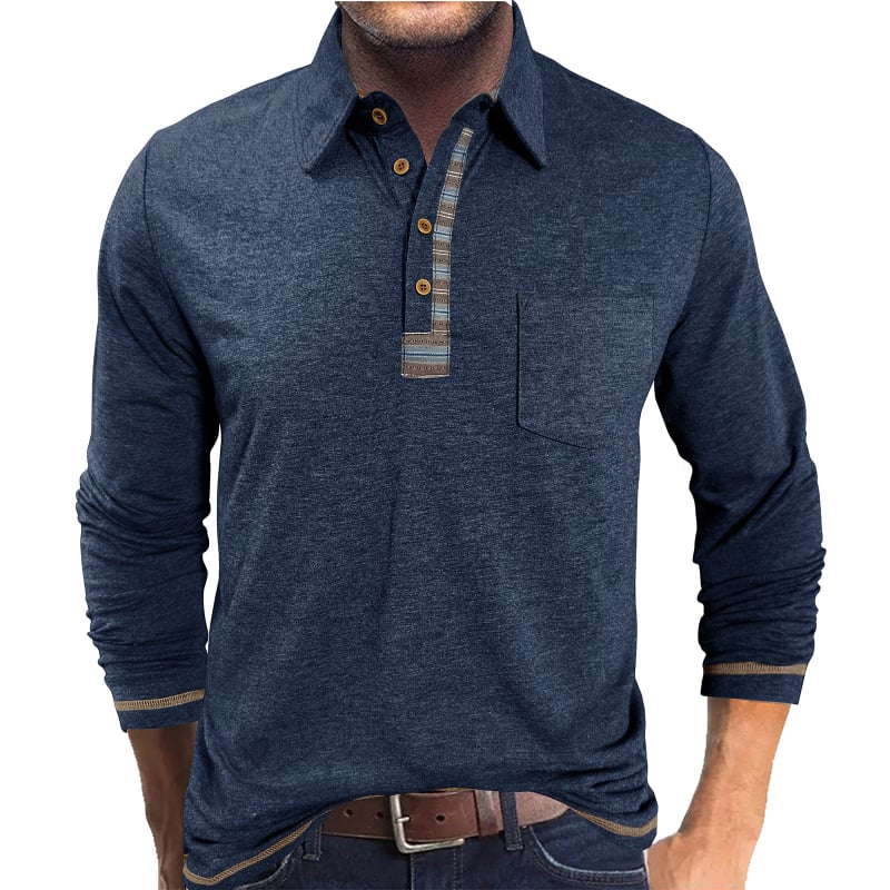 Tricou polo pentru bărbați, toamna și iarna, cu mânecă lungă și rever, pentru export, 2025, european și american, nou
