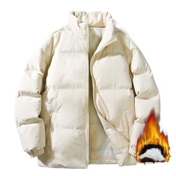 Μεγάλο μέγεθος για ζευγάρια, παλτό με επένδυση από βαμβάκι, νεανικό χειμωνιάτικο ζεστό κοστούμι ψωμιού, μοντέρνο γιακά μάρκας, παλτό με επένδυση από βαμβάκι, μονόχρωμο, χαλαρό παλτό για άνδρες