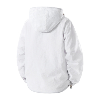 Pārrobežu eksports Upf50+ vasaras liela izmēra pāru ledus zīda saules aizsardzības apģērbs vīriešiem un sievietēm, gaišas ādas apģērbs, vīriešu kapuces jaka