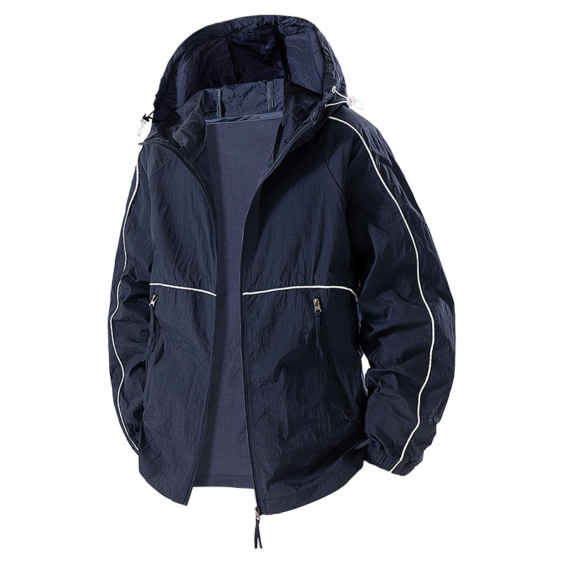 Pārrobežu eksports Upf50+ vasaras liela izmēra pāru ledus zīda saules aizsardzības apģērbs vīriešiem un sievietēm, gaišas ādas apģērbs, vīriešu kapuces jaka