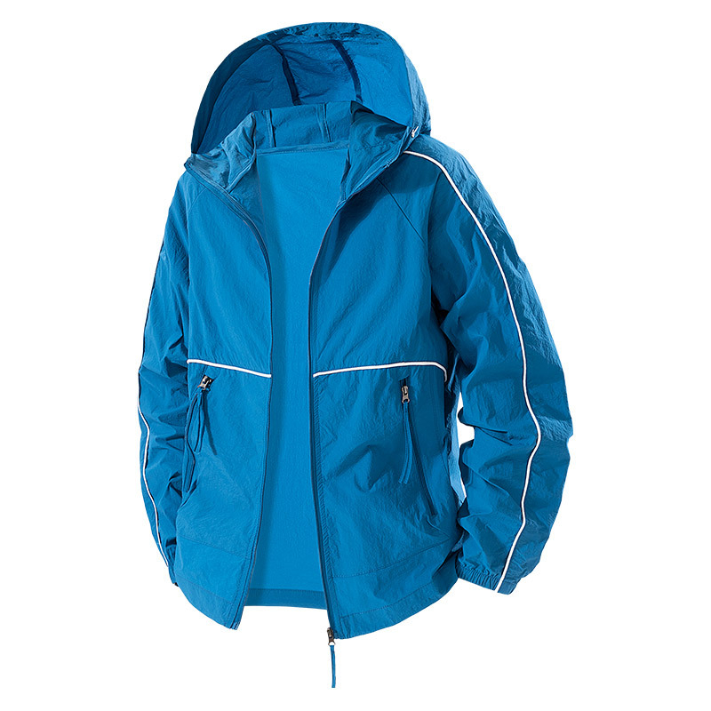 Tarpvalstybinis Upf50+ vasaros didelių dydžių porų ledo šilko apsaugos nuo saulės drabužiai vyrams ir moterims, šviesios odos drabužiai, vyriška striukė su gobtuvu