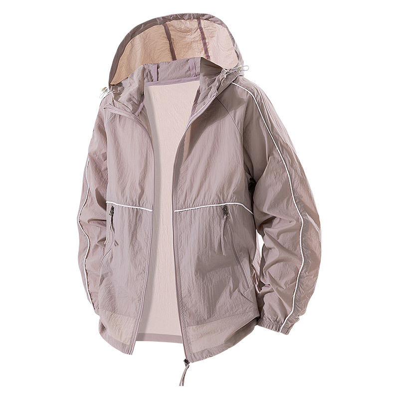 Tarpvalstybinis Upf50+ vasaros didelių dydžių porų ledo šilko apsaugos nuo saulės drabužiai vyrams ir moterims, šviesios odos drabužiai, vyriška striukė su gobtuvu