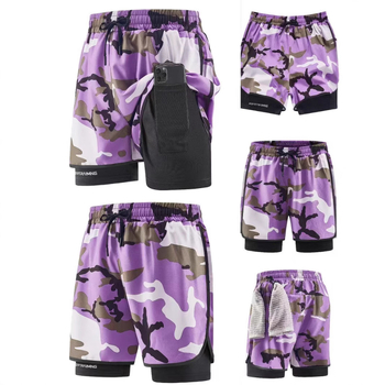 Παντελόνι δύο τεμαχίων για υπαίθρια γυμναστική τριών σημείων, αντι-έκθεση, διπλής στρώσης αθλητικό σορτς για άνδρες και γυναίκες, παντελόνι καμουφλάζ για τρέξιμο ζευγαριών