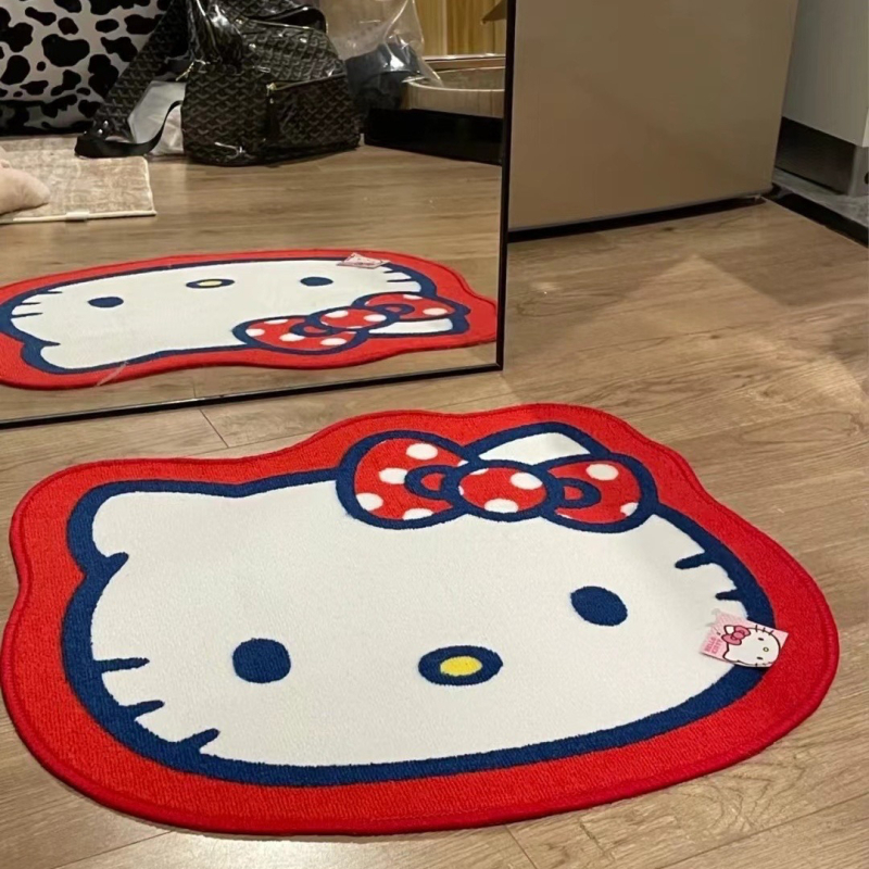 Slatki tepih Hello Kitty od kašmira, neklizajuća noćna deka za dnevni boravak, kauč, prostirka za stolić za kavu, kupaonica, upijajuća prostirka za stopala