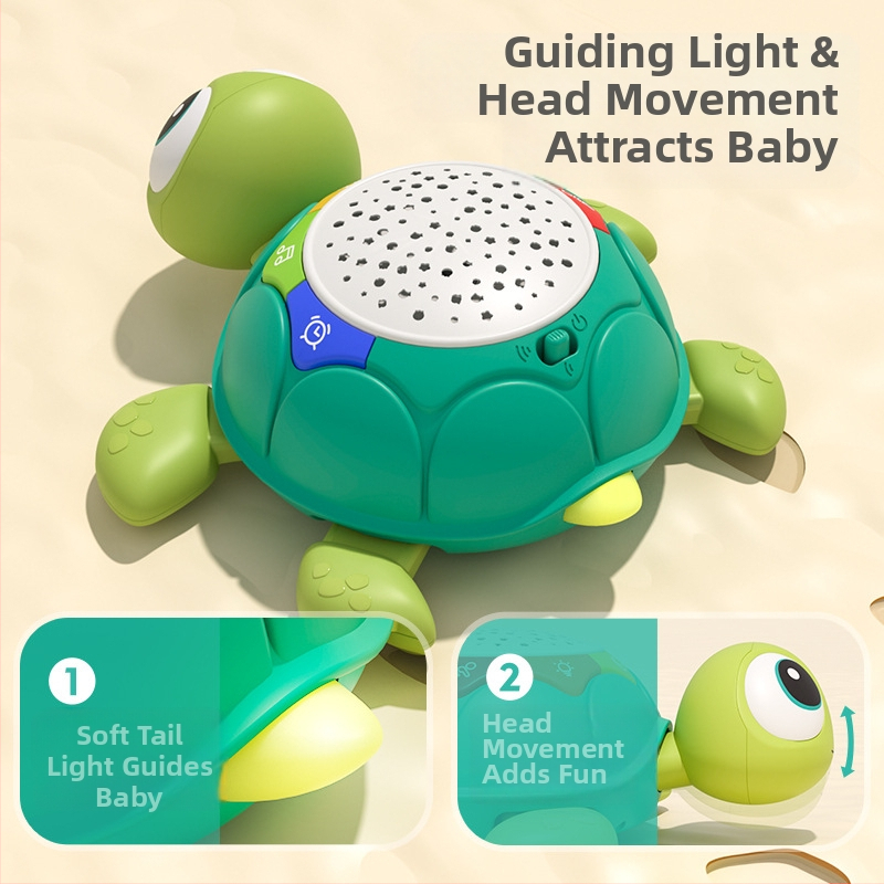 Amazon daudzfunkcionāla bērnu mācību kāpšanas rotaļlietu apgaismojuma mūzikas projekcijas bruņurupuča nomierinoša mazuļa puzles agrīnās izglītības mašīna