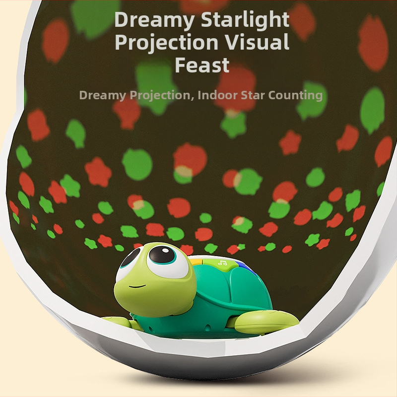 Amazon daudzfunkcionāla bērnu mācību kāpšanas rotaļlietu apgaismojuma mūzikas projekcijas bruņurupuča nomierinoša mazuļa puzles agrīnās izglītības mašīna