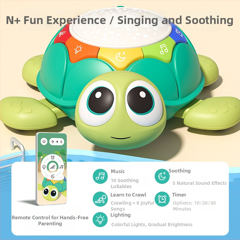 Amazon daudzfunkcionāla bērnu mācību kāpšanas rotaļlietu apgaismojuma mūzikas projekcijas bruņurupuča nomierinoša mazuļa puzles agrīnās izglītības mašīna