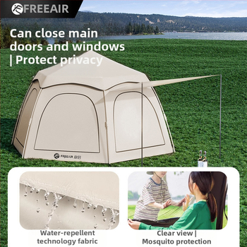 Kümme tuhat inimest koguvad välistingimustes kasutatavaid telke, välitingimustes kasutatavaid telkimisvarustust, automaatset kaasaskantavat telkimisstiilis piknikku, vajalikku kuusnurkset plussi.