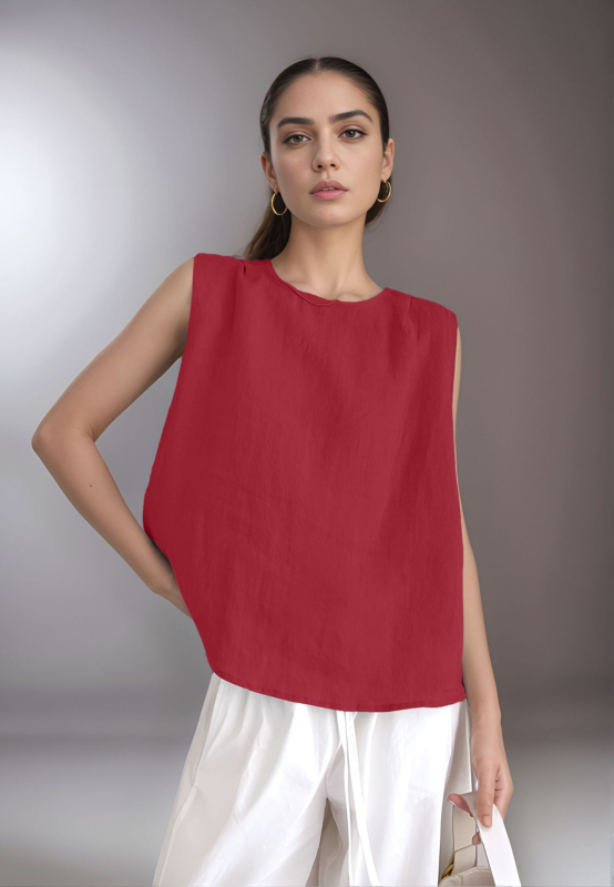 Fina ženska odjeća za proljeće i ljeto 2025., novi prsluk u retro stilu, široki, veliki, bez rukava, 250067