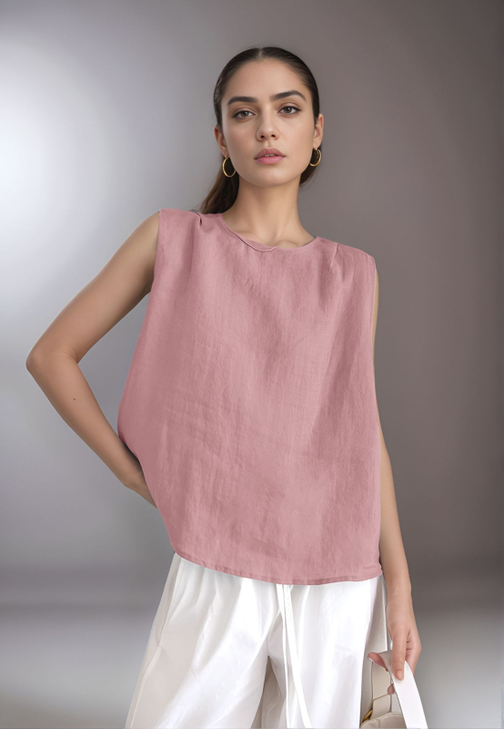 Fina ženska odjeća za proljeće i ljeto 2025., novi prsluk u retro stilu, široki, veliki, bez rukava, 250067