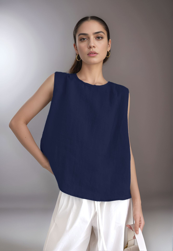 Fina ženska odjeća za proljeće i ljeto 2025., novi prsluk u retro stilu, široki, veliki, bez rukava, 250067