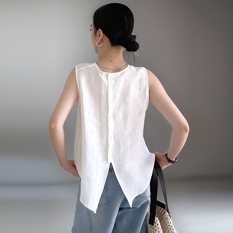 Fina ženska odjeća za proljeće i ljeto 2025., novi prsluk u retro stilu, široki, veliki, bez rukava, 250067