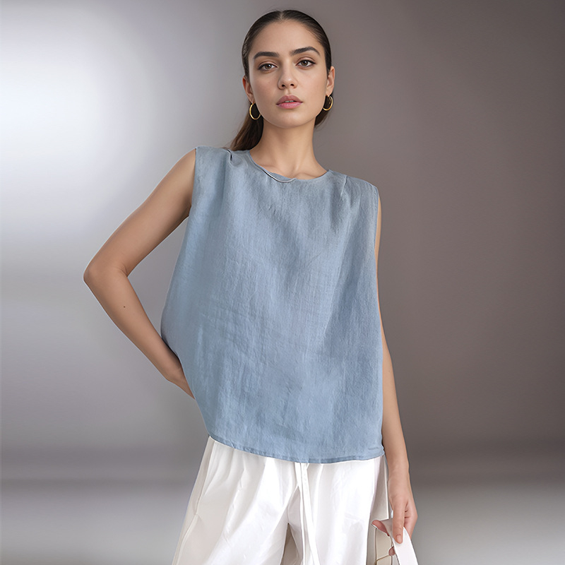 Fina ženska odjeća za proljeće i ljeto 2025., novi prsluk u retro stilu, široki, veliki, bez rukava, 250067