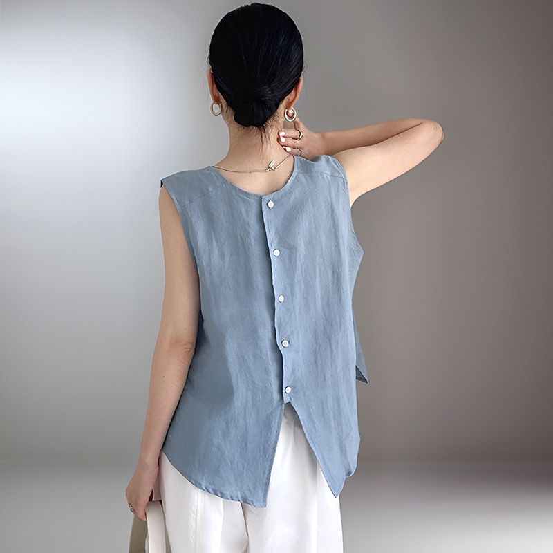 Fina ženska odjeća za proljeće i ljeto 2025., novi prsluk u retro stilu, široki, veliki, bez rukava, 250067