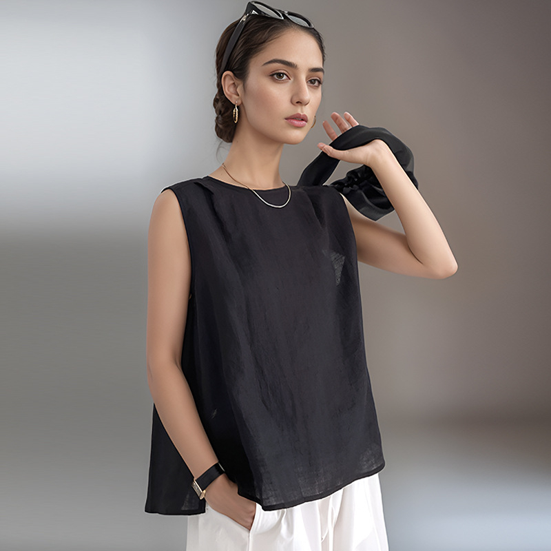 Fina ženska odjeća za proljeće i ljeto 2025., novi prsluk u retro stilu, široki, veliki, bez rukava, 250067