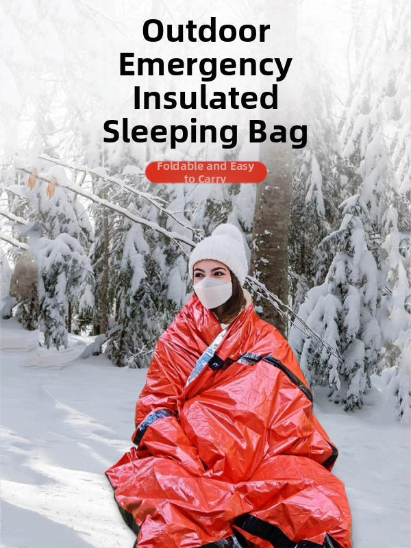 Външен PE алуминиев филм за аварийно спане, прост, студоустойчив, спасителен пояс при бедствия, топъл спален чувал, дъждобран, съхранение на палатка, Amazon