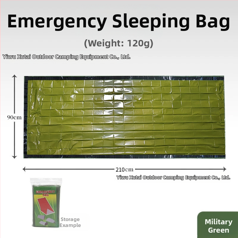 Õues PE alumiiniumkilest hädaolukorra magamiskott Lihtne külmakindel katastroofiabi hädaolukorra soe magamiskott Vihmamantli telk Hoiustamine Amazon