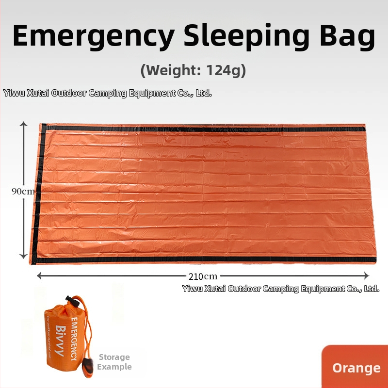 Õues PE alumiiniumkilest hädaolukorra magamiskott Lihtne külmakindel katastroofiabi hädaolukorra soe magamiskott Vihmamantli telk Hoiustamine Amazon