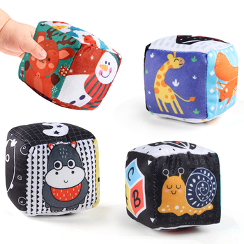 0-3-aastane beebi alusharidus riidest raamatu kõristi rahustav pall täringud rahustav beebipulk BIBI pulk inglise kognitiivne mänguasi