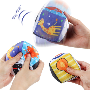 0-3-aastane beebi alusharidus riidest raamatu kõristi rahustav pall täringud rahustav beebipulk BIBI pulk inglise kognitiivne mänguasi