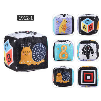 0-3-aastane beebi alusharidus riidest raamatu kõristi rahustav pall täringud rahustav beebipulk BIBI pulk inglise kognitiivne mänguasi