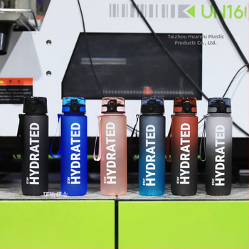 Sportinis vandens puodelis 1000 ml didelės talpos plastikinis puodelis nepralaidus vandeniui nešiojamas kosminis puodelis su svarstyklėmis lauko tiesioginio gėrimo puodelis