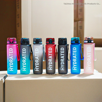 Sportinis vandens puodelis 1000 ml didelės talpos plastikinis puodelis nepralaidus vandeniui nešiojamas kosminis puodelis su svarstyklėmis lauko tiesioginio gėrimo puodelis