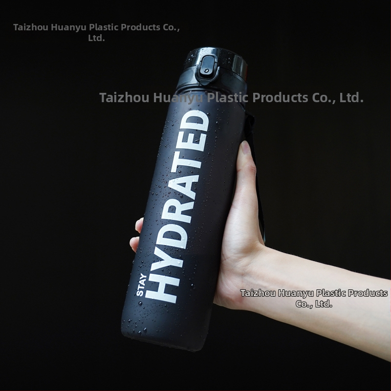 Sportinis vandens puodelis 1000 ml didelės talpos plastikinis puodelis nepralaidus vandeniui nešiojamas kosminis puodelis su svarstyklėmis lauko tiesioginio gėrimo puodelis