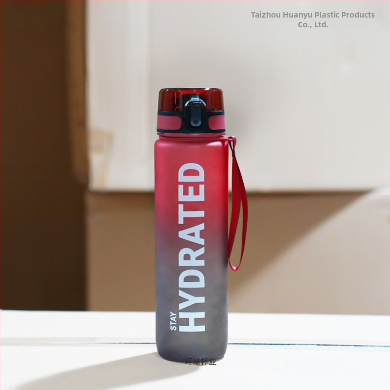 Sportinis vandens puodelis 1000 ml didelės talpos plastikinis puodelis nepralaidus vandeniui nešiojamas kosminis puodelis su svarstyklėmis lauko tiesioginio gėrimo puodelis