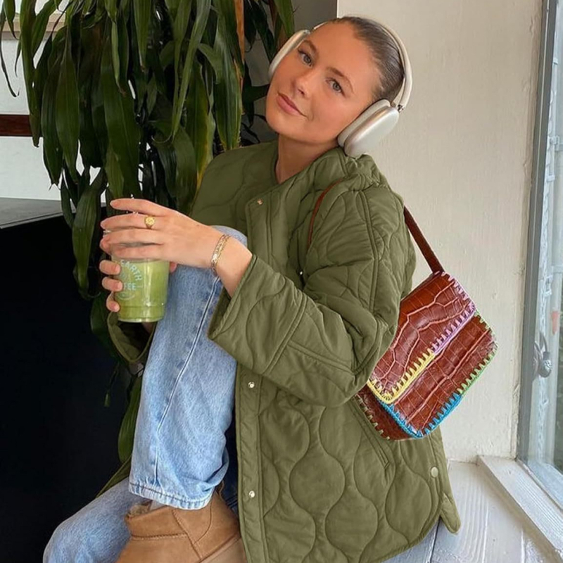 Εξωτερικό Εμπόριο Διασυνοριακό Amazon Δημοφιλείς Πωλήσεις Γυναικείο Ελαφρύ Γυναικείο Καπιτονέ Μπουφάν με Κουμπιά Βαμβακερό Παλτό Βαμβακερό Παλτό με Τσέπη