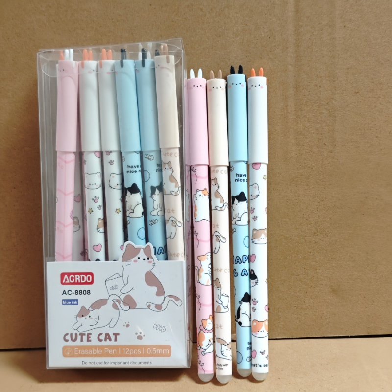 12 cutii cu pixuri cu gel erasabile, eliminarea căldurii prin frecare, 0,5 mm, pix cu gel erasabil magic, albastru, en-gros