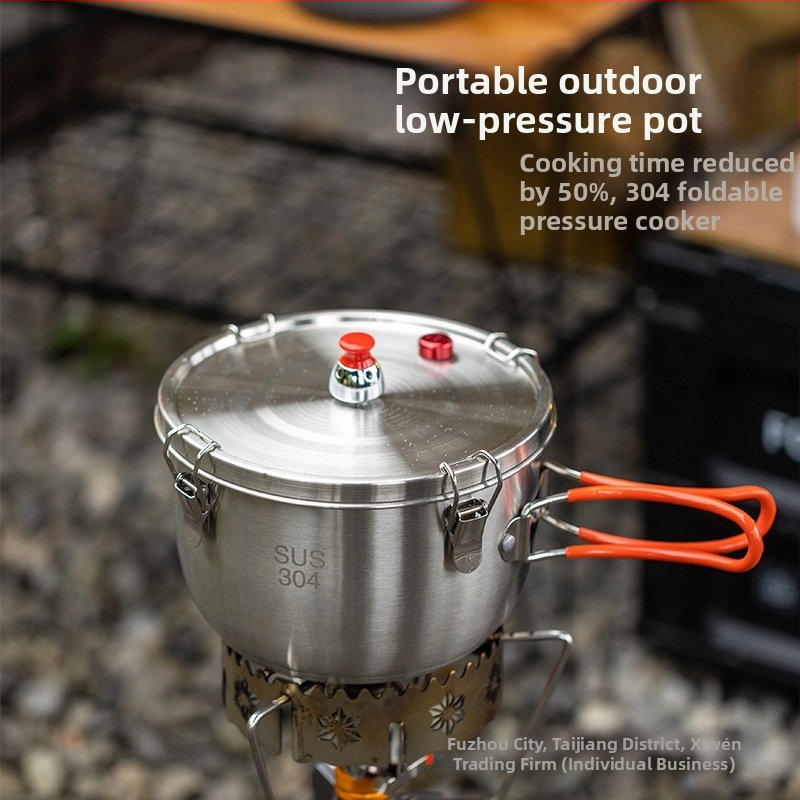Vanjski mikro lonac pod pritiskom od nehrđajućeg čelika, višenamjenski lonac za kuhanje na pari, prijenosni sigurnosni, eksplozivno zaštićeni, alpski lonac pod pritiskom, štednjak u stilu kampiranja