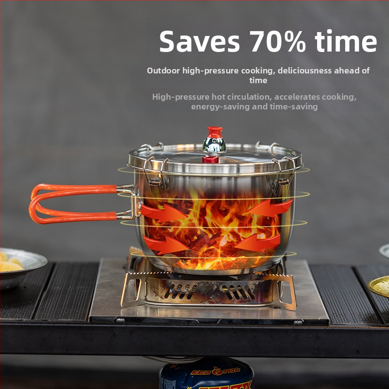 Vonkajší mikrotlakový hrniec z nehrdzavejúcej ocele, multifunkčný parný hrniec, prenosný bezpečnostný výbušný tlakový hrniec, alpský tlakový hrniec, kempingový hrniec