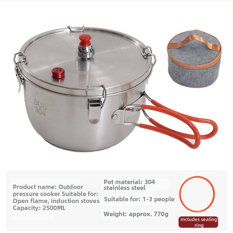Vanjski mikro lonac pod pritiskom od nehrđajućeg čelika, višenamjenski lonac za kuhanje na pari, prijenosni sigurnosni, eksplozivno zaštićeni, alpski lonac pod pritiskom, štednjak u stilu kampiranja